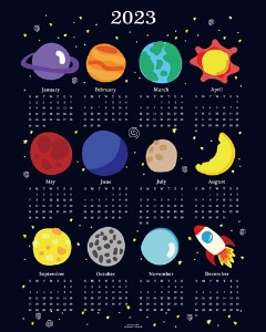 2023 space canvas calendar (2size)
