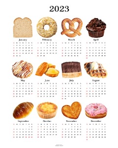 2023 bread canvas calendar (2size)